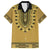 Gold African Dashiki With Fijian Tapa Pattern Family Matching Long Sleeve Bodycon Dress and Hawaiian Shirt