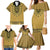 Gold African Dashiki With Fijian Tapa Pattern Family Matching Mermaid Dress and Hawaiian Shirt