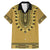 Gold African Dashiki With Fijian Tapa Pattern Family Matching Mermaid Dress and Hawaiian Shirt