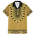 Gold African Dashiki With Fijian Tapa Pattern Family Matching Short Sleeve Bodycon Dress and Hawaiian Shirt