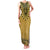 Gold African Dashiki With Fijian Tapa Pattern Family Matching Tank Maxi Dress and Hawaiian Shirt