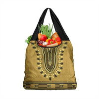 Gold African Dashiki With Fijian Tapa Pattern Grocery Bag