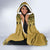 Gold African Dashiki With Fijian Tapa Pattern Hooded Blanket