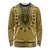 Gold African Dashiki With Fijian Tapa Pattern Long Sleeve Shirt