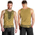 Gold African Dashiki With Fijian Tapa Pattern Men Tank Top