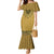 Gold African Dashiki With Fijian Tapa Pattern Mermaid Dress