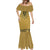 Gold African Dashiki With Fijian Tapa Pattern Mermaid Dress