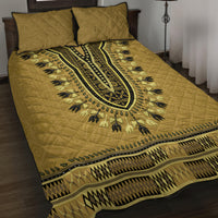 Gold African Dashiki With Fijian Tapa Pattern Quilt Bed Set