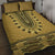 Gold African Dashiki With Fijian Tapa Pattern Quilt Bed Set