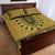 Gold African Dashiki With Fijian Tapa Pattern Quilt Bed Set