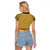Gold African Dashiki With Fijian Tapa Pattern Raglan Cropped T Shirt