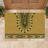 Gold African Dashiki With Fijian Tapa Pattern Rubber Doormat