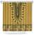 Gold African Dashiki With Fijian Tapa Pattern Shower Curtain