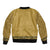 Gold African Dashiki With Fijian Tapa Pattern Sleeve Zip Bomber Jacket
