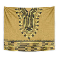 Gold African Dashiki With Fijian Tapa Pattern Tapestry