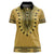 Gold African Dashiki With Fijian Tapa Pattern Women Polo Shirt