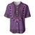 Purple African Dashiki With Fijian Tapa Pattern Baseball Jersey