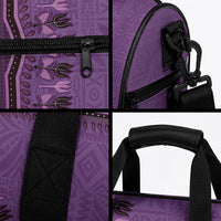 Purple African Dashiki With Fijian Tapa Pattern Duffle Bag LT14 - Polynesian Pride