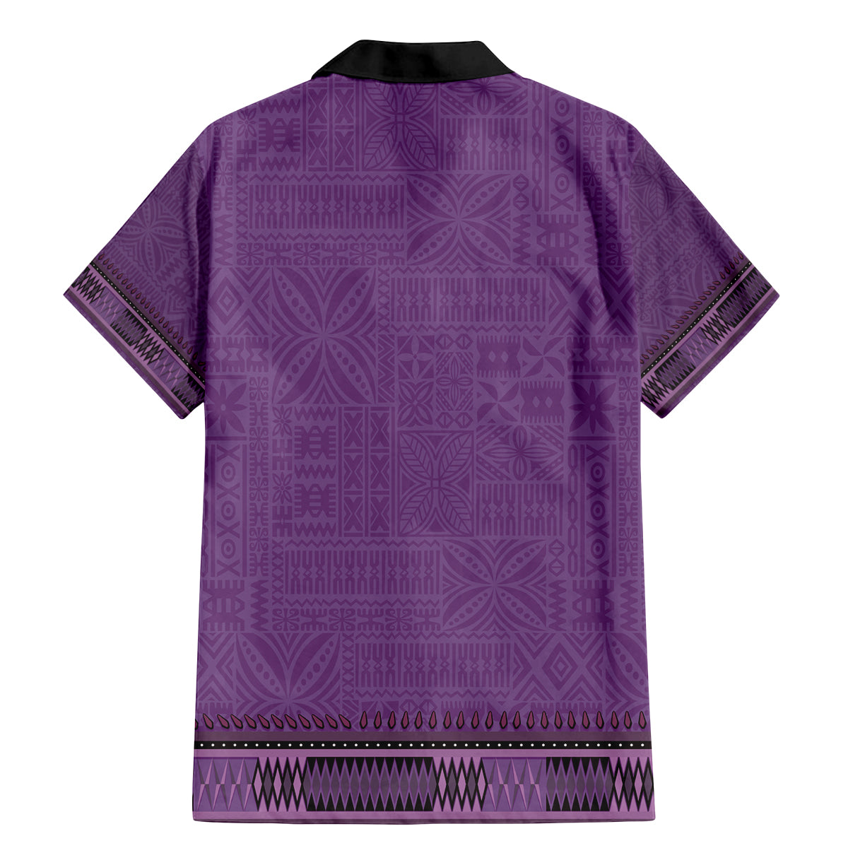 Purple African Dashiki With Fijian Tapa Pattern Family Matching Mermaid Dress and Hawaiian Shirt