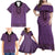 Purple African Dashiki With Fijian Tapa Pattern Family Matching Off Shoulder Maxi Dress and Hawaiian Shirt