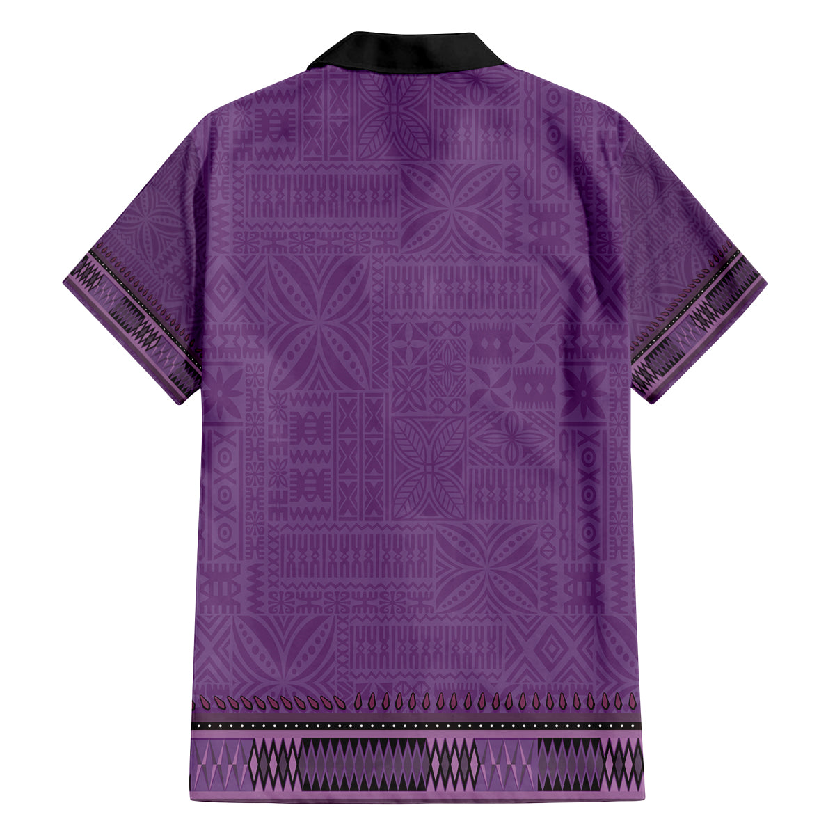 Purple African Dashiki With Fijian Tapa Pattern Family Matching Puletasi and Hawaiian Shirt