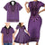 Purple African Dashiki With Fijian Tapa Pattern Family Matching Short Sleeve Bodycon Dress and Hawaiian Shirt