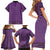 Purple African Dashiki With Fijian Tapa Pattern Family Matching Short Sleeve Bodycon Dress and Hawaiian Shirt