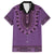 Purple African Dashiki With Fijian Tapa Pattern Family Matching Short Sleeve Bodycon Dress and Hawaiian Shirt