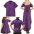 Purple African Dashiki With Fijian Tapa Pattern Family Matching Summer Maxi Dress and Hawaiian Shirt