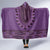 Purple African Dashiki With Fijian Tapa Pattern Hooded Blanket