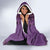 Purple African Dashiki With Fijian Tapa Pattern Hooded Blanket