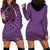 Purple African Dashiki With Fijian Tapa Pattern Hoodie Dress