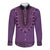 Purple African Dashiki With Fijian Tapa Pattern Long Sleeve Button Shirt