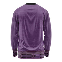 Purple African Dashiki With Fijian Tapa Pattern Long Sleeve Shirt