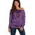 Purple African Dashiki With Fijian Tapa Pattern Off Shoulder Sweater