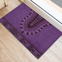 Purple African Dashiki With Fijian Tapa Pattern Rubber Doormat
