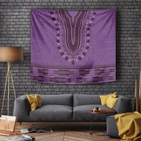 Purple African Dashiki With Fijian Tapa Pattern Tapestry