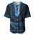 Blue African Dashiki With Aotearoa Maori Baseball Jersey Paua Shell Mix Silver Fern