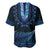 Blue African Dashiki With Aotearoa Maori Baseball Jersey Paua Shell Mix Silver Fern