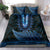 Blue African Dashiki With Aotearoa Maori Bedding Set Paua Shell Mix Silver Fern