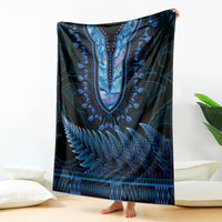 Blue African Dashiki With Aotearoa Maori Blanket Paua Shell Mix Silver Fern LT14 - Polynesian Pride
