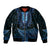 Blue African Dashiki With Aotearoa Maori Bomber Jacket Paua Shell Mix Silver Fern