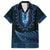 Blue African Dashiki With Aotearoa Maori Family Matching Short Sleeve Bodycon Dress and Hawaiian Shirt Paua Shell Mix Silver Fern