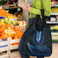 Blue African Dashiki With Aotearoa Maori Grocery Bag Paua Shell Mix Silver Fern LT14 - Polynesian Pride