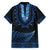 Blue African Dashiki With Aotearoa Maori Hawaiian Shirt Paua Shell Mix Silver Fern