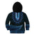 Blue African Dashiki With Aotearoa Maori Kid Hoodie Paua Shell Mix Silver Fern