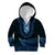 Blue African Dashiki With Aotearoa Maori Kid Hoodie Paua Shell Mix Silver Fern