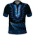 Blue African Dashiki With Aotearoa Maori Polo Shirt Paua Shell Mix Silver Fern