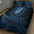 Blue African Dashiki With Aotearoa Maori Quilt Bed Set Paua Shell Mix Silver Fern