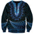 Blue African Dashiki With Aotearoa Maori Sweatshirt Paua Shell Mix Silver Fern